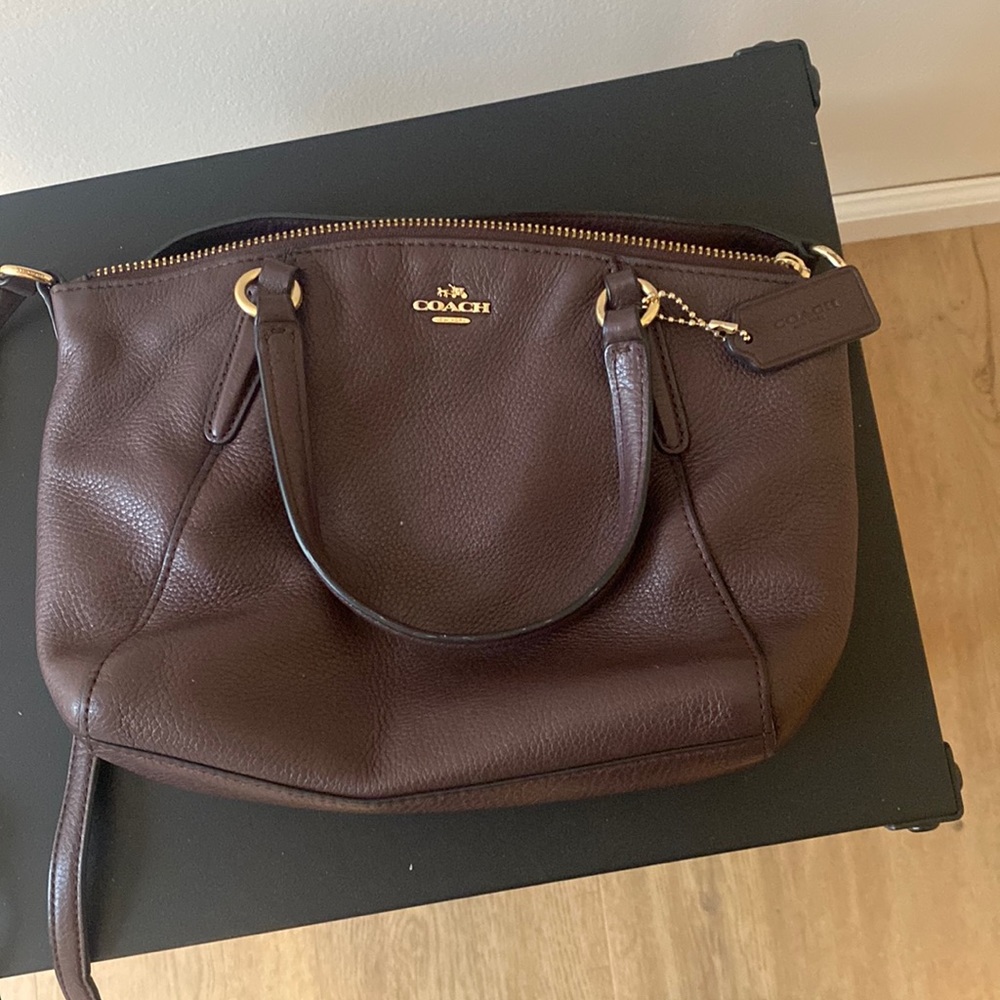 Leather coach purse